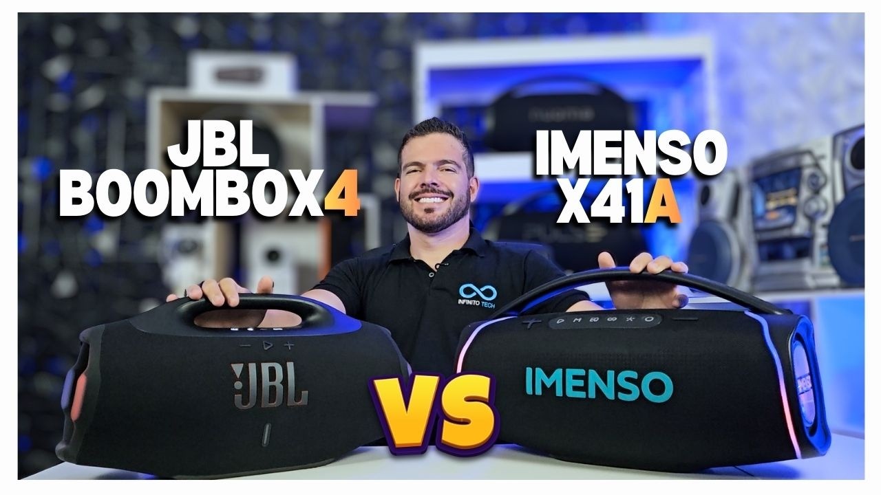 IMENSO X41A enfrenta a JBL Boombox 4 – Que briga! Quem levou?
