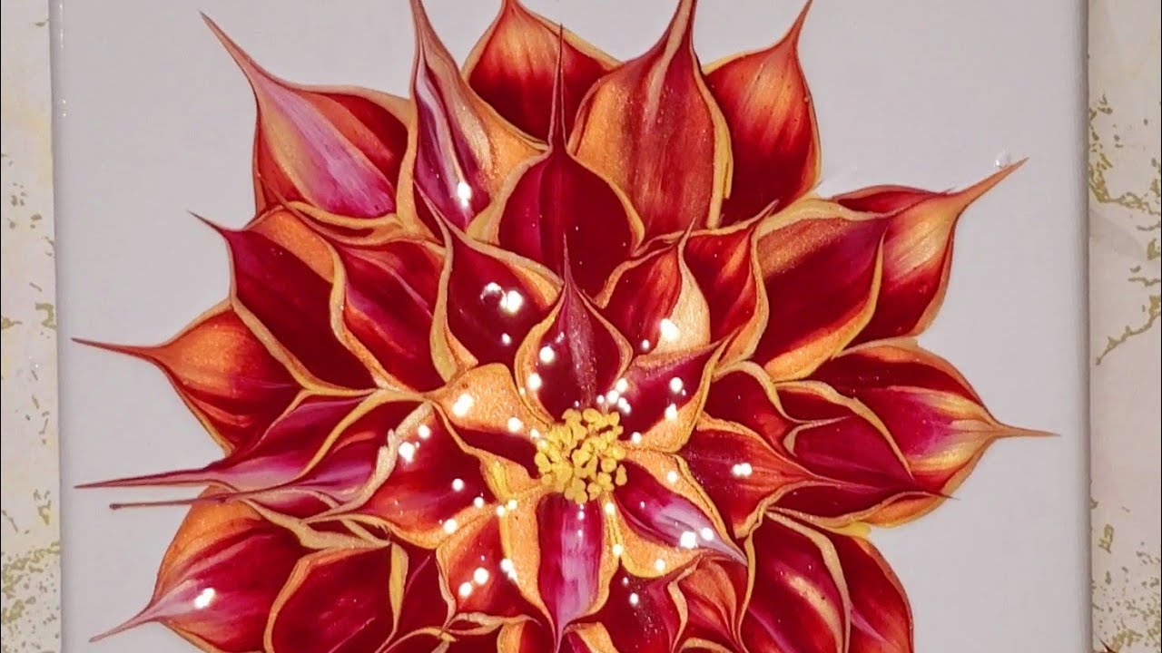 Stunning BEAUTY Burgundy and Gold - Simple Acrylic Pouring Paint #art #painting