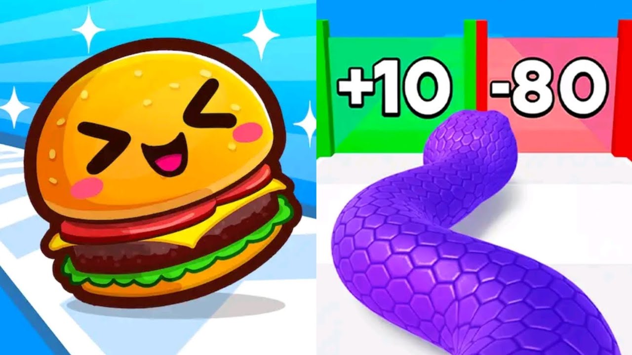 Food Run VS Snake Run Race MAX LEVELS UNLOCKED SPEEDRUN Gameplay