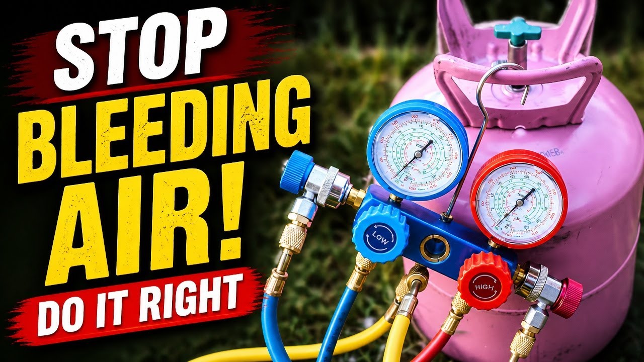 How to purge bleed air out the HVAC hoses of gauges on mini split