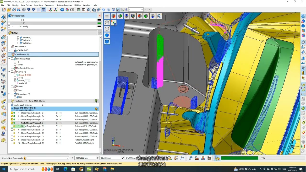 Mold machining with worknc Part 1