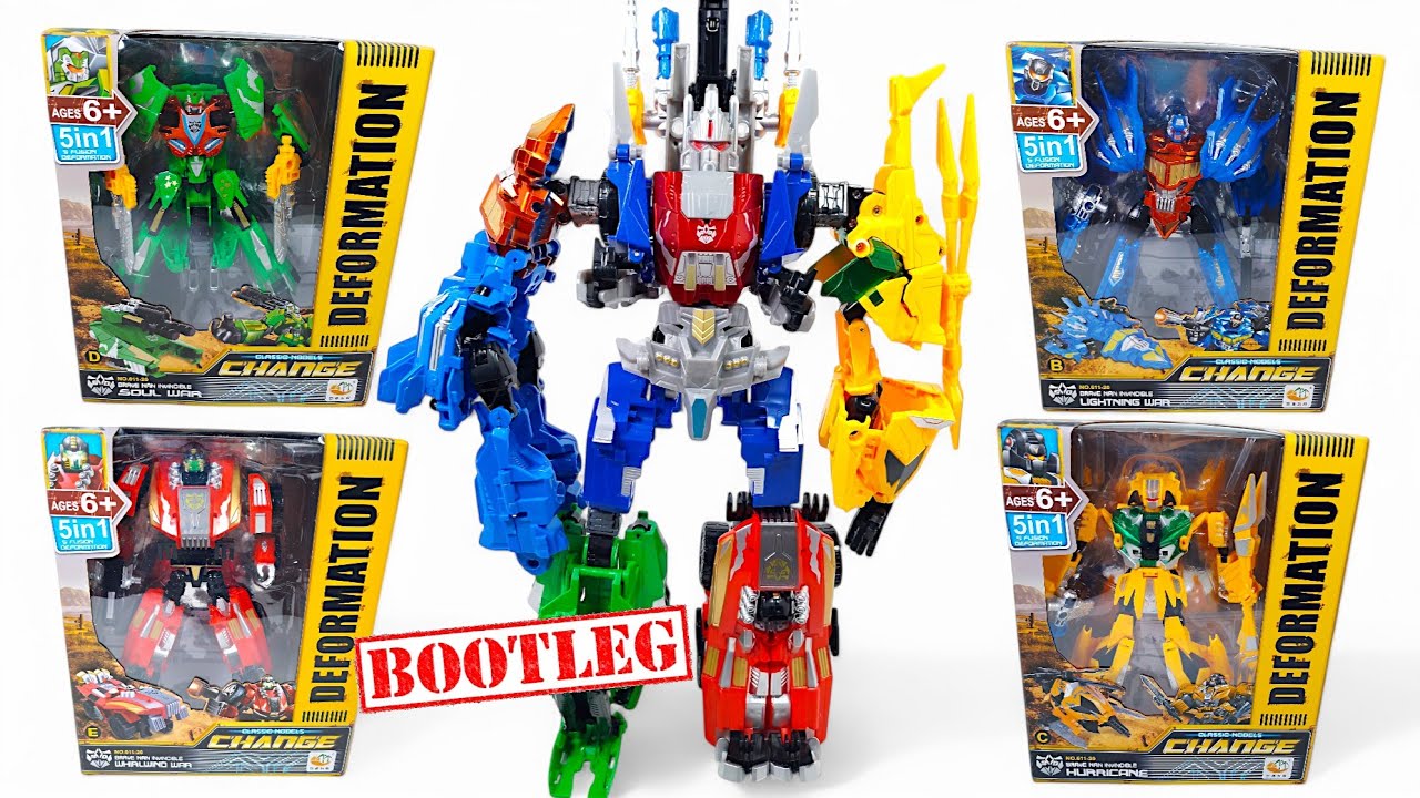 BRUTICUS Fall of Cybertron FOC BOOTLEG Transformers Deformation 5 en 1 UNBOXING! Victron