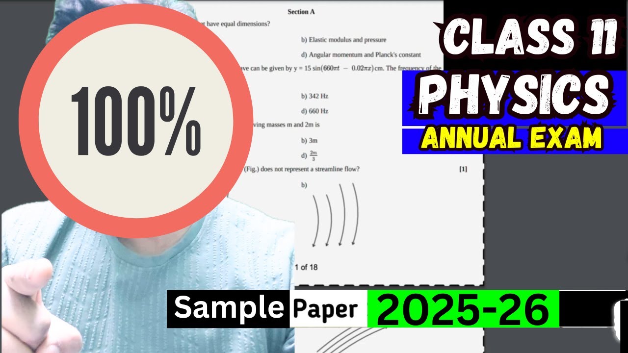Class 11 - Annual Exam Physics Sample Question Paper || Cbse Sample Paper 2025-26 ||