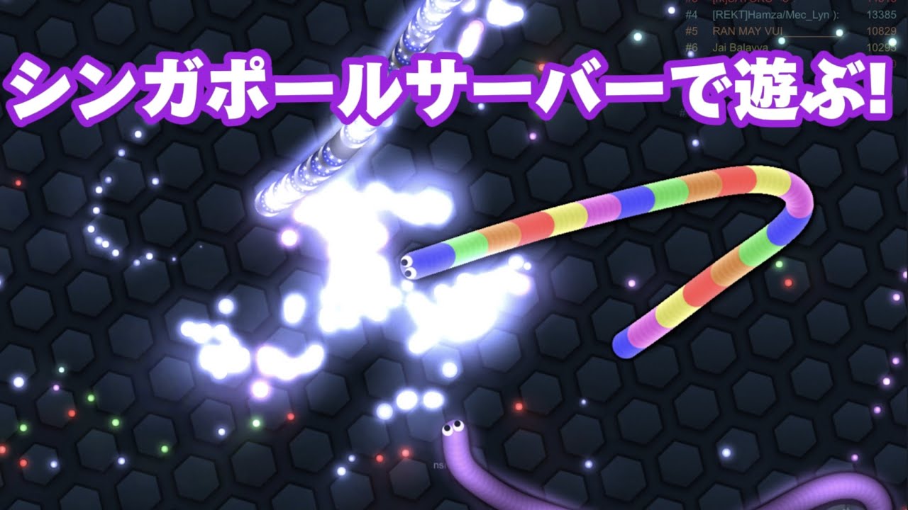 【スリザリオ】シンガポールサーバーで遊ぶ！【slither.io】