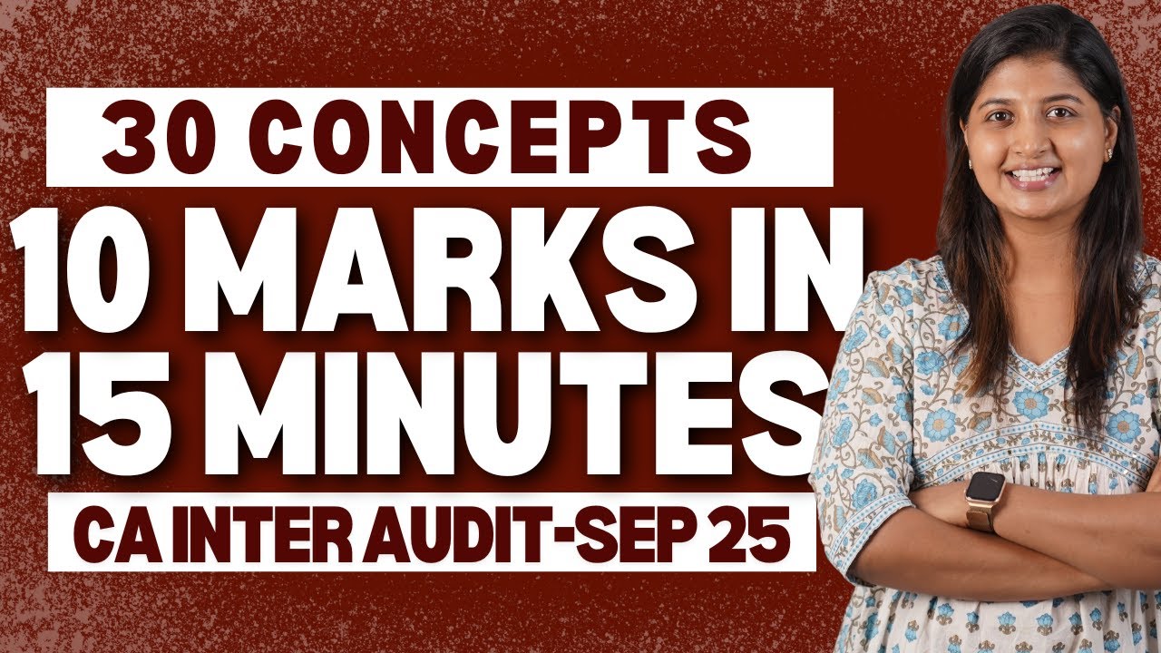 30 Concepts - 10 Marks - 15 Minutes - CA Inter Audit - Sep 25 Exams 