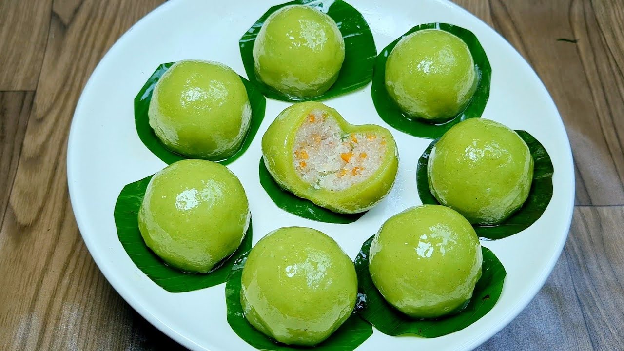 BÁNH ÍT TRẦN - Cách làm Bánh Ít Trần lá dứa nhân dừa dẻo mềm - @TÚLÊMIỀNTÂY