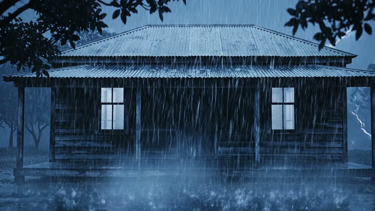 Fall Asleep Immediately with Terrible Heavy Rain & Thunder on a Metal Roof / Beat Stress & Insomnia