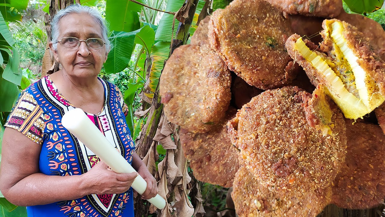 Banana stem cutlets taste of the village - Kesel bada Katlat Recipe -NaturallyTasty .