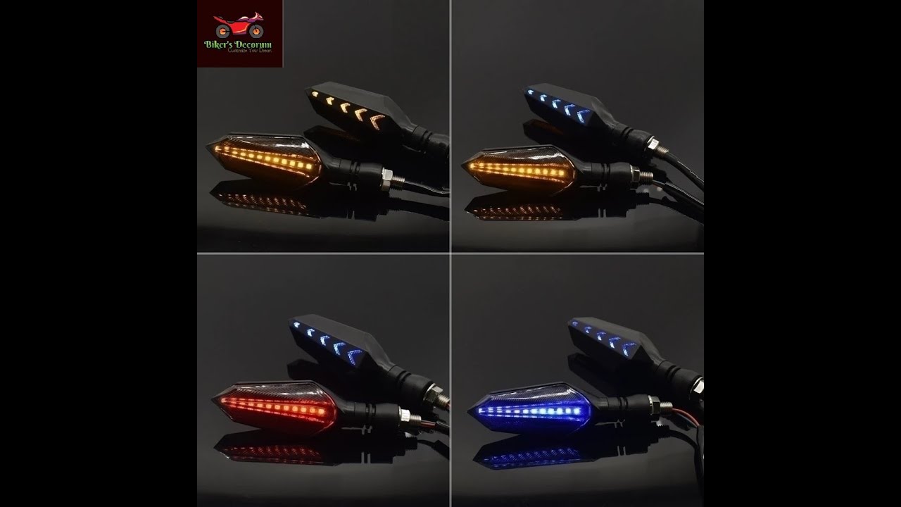 2Pcs 12V Universal Turn Signal Flasher Flexible Indicator Led Light || Biker's Decorum