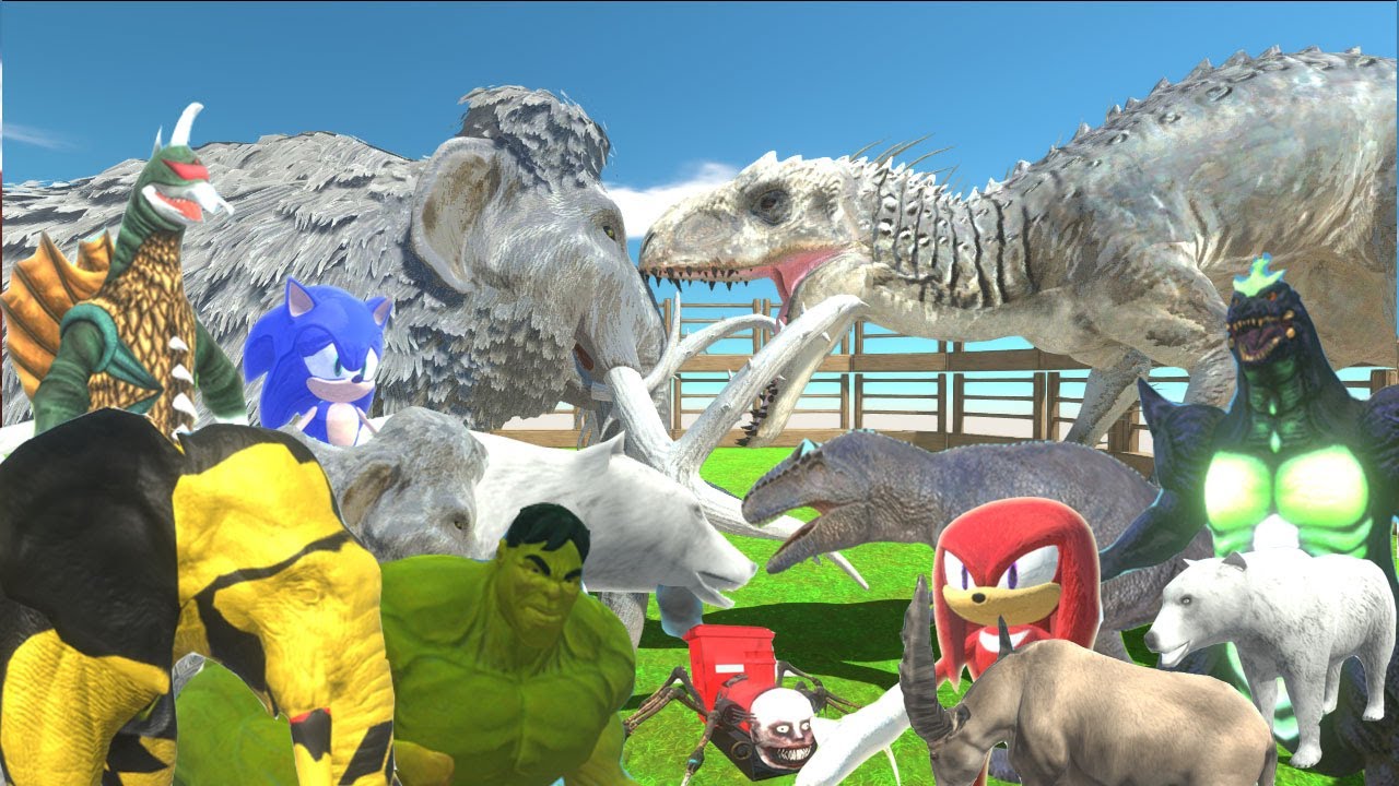Epic Mammoth Animals vs Indominus Herbivora Dinosaurs Animals Size Animal Epic Battle ARBS