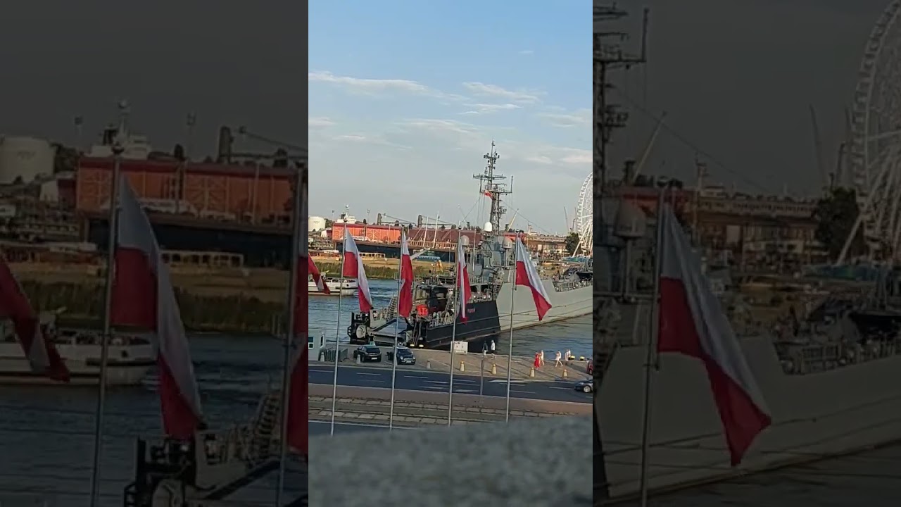 War Ship taking U-turn in River timelapse