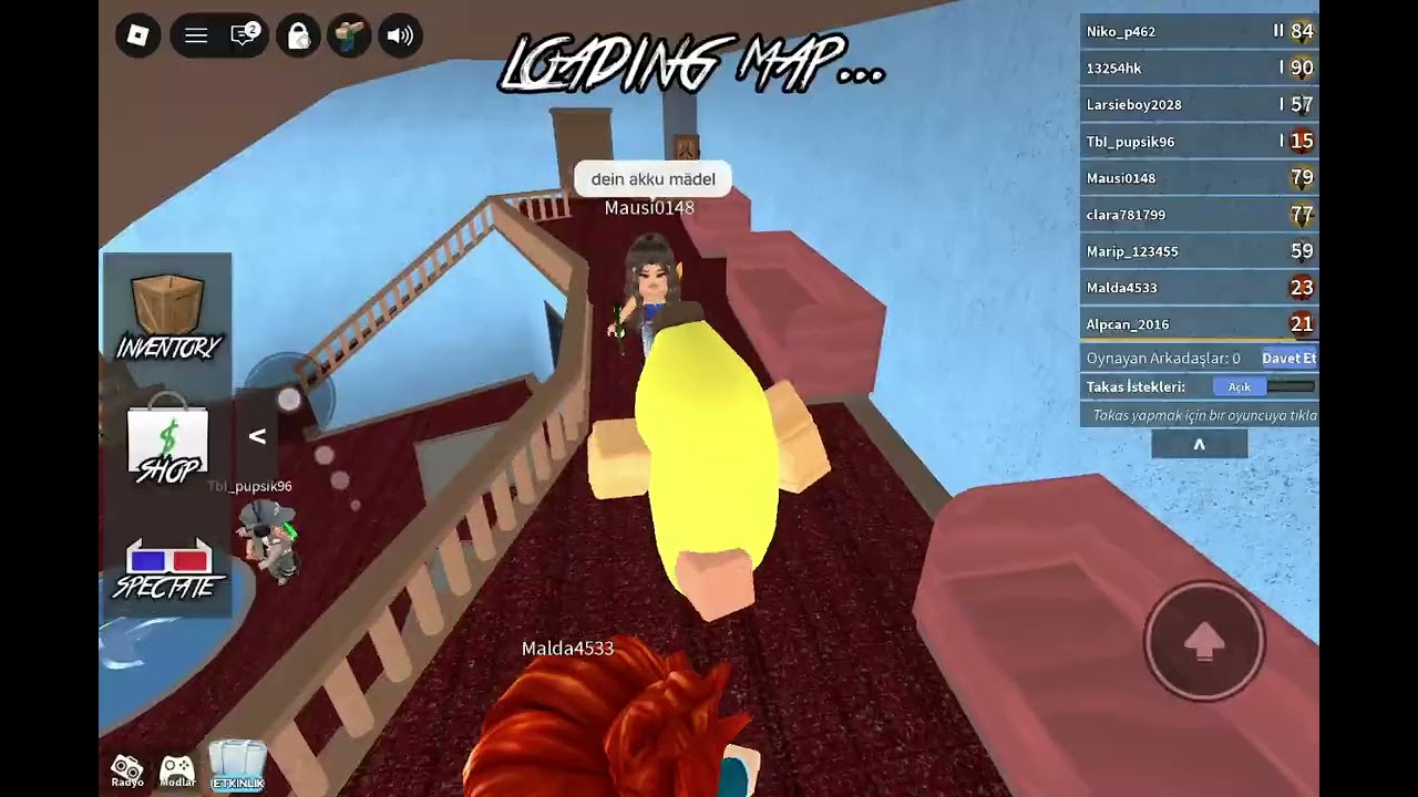 Arkadaşlar Murder Mystery oynadık benle arkadaş olmak isteyenler atabilir yoruma yazıyorum