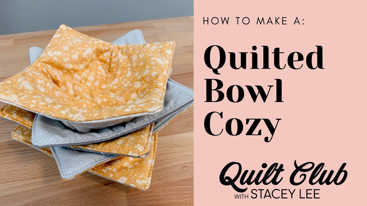 How to Make a Quilted Bowl Cozy - Learn to Sew - Beginners Sewing Tutorial - FREE PATTERN