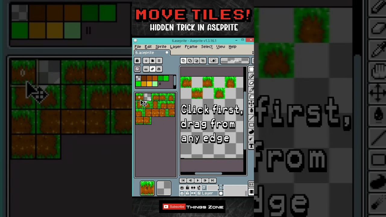 Tutorial: Move Aseprite Tiles FAST | Hidden Trick! #pixelart #aseprite #gamedev #indiedev #animation