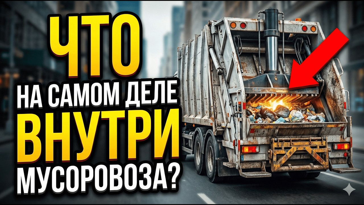 Что НА САМОМ ДЕЛЕ  внутри МУСОРОВОЗА скрывается? Вы будете УДИВЛЕНЫ! #мусоровоз #какэтоработает