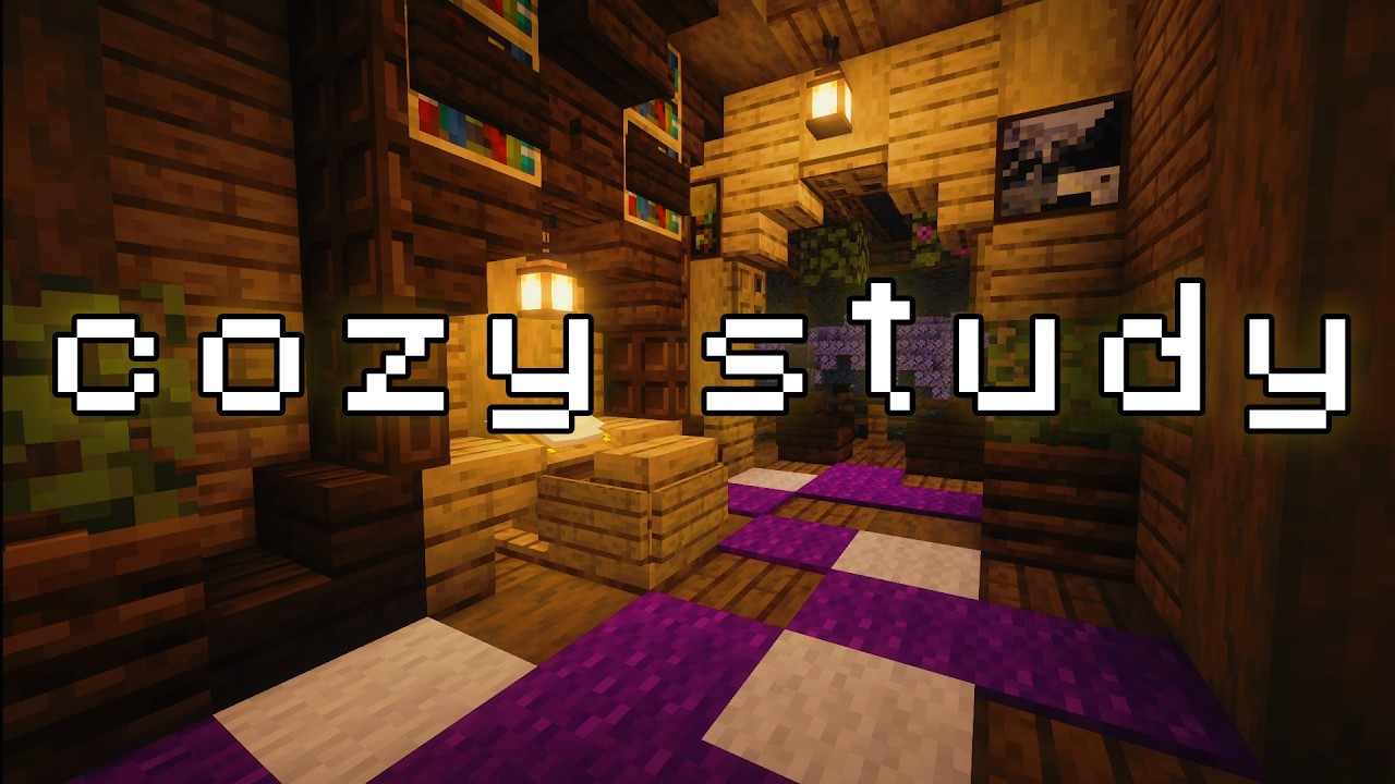 you can study peacefully here… (minecraft music w/ cozy room ambience)