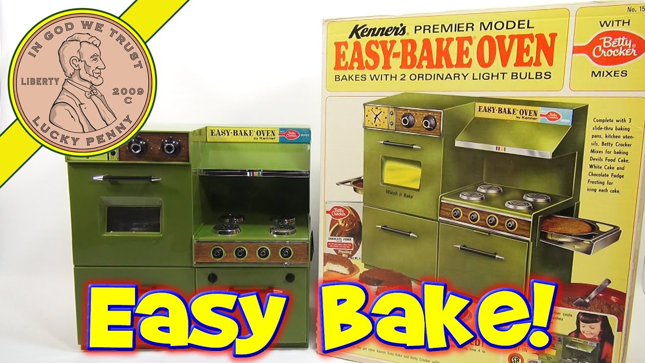 1969 Betty Crocker Easy Premier Model Bake Oven, Kenner Toys - Chocolate Cake & Oatmeal Fruit Bars!
