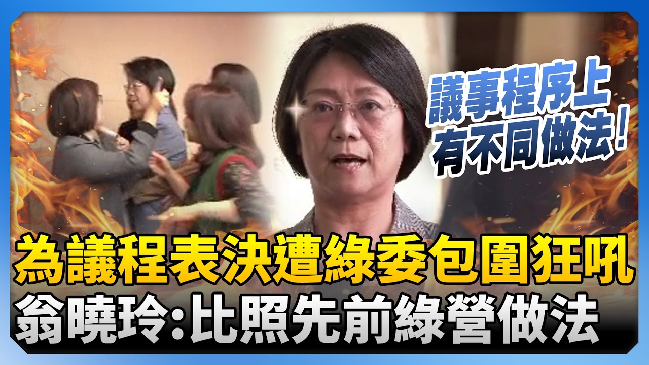 為院會議程是否表決遭綠委批「踐踏民主」　翁曉玲駁：不過比照先前綠營做法 @ChinaTimes