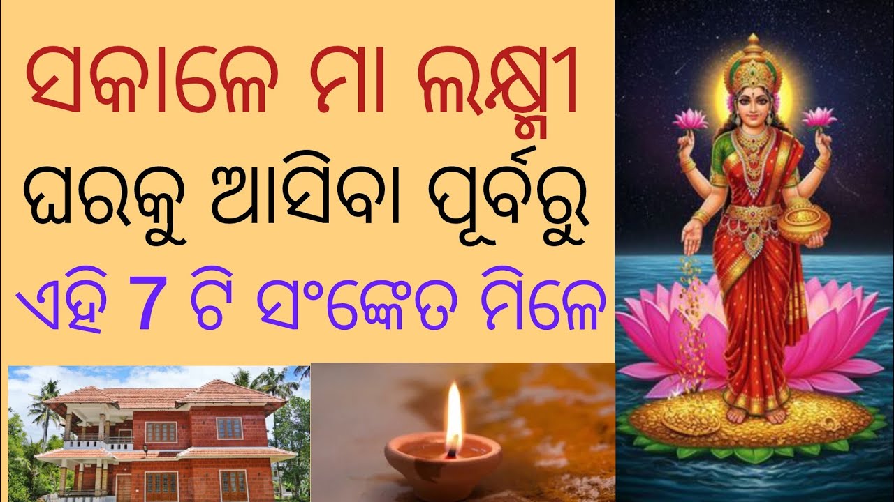 ସକାଳେ ମା ଲକ୍ଷ୍ମୀ ଘରକୁ ଆସିବା ପୂର୍ବରୁ ଦେଖିବାକୁ ମିଳେ ଏହି 7ଟି ସଂଙ୍କେତ / @mamasahu9630 / odia