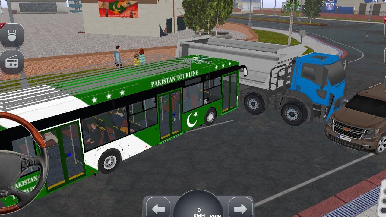 ￼ American bus driving gaming video 4K riding video