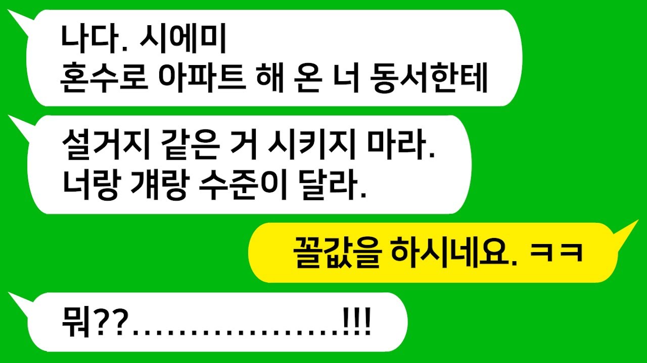 [톡톡사이다] 혼수로 아파트 해 온 동서에게 내가 설거지를 시켰더니 시모한테 고자질하는 동서 그리고 날 무시하는 시모를 참 교육합니다 !