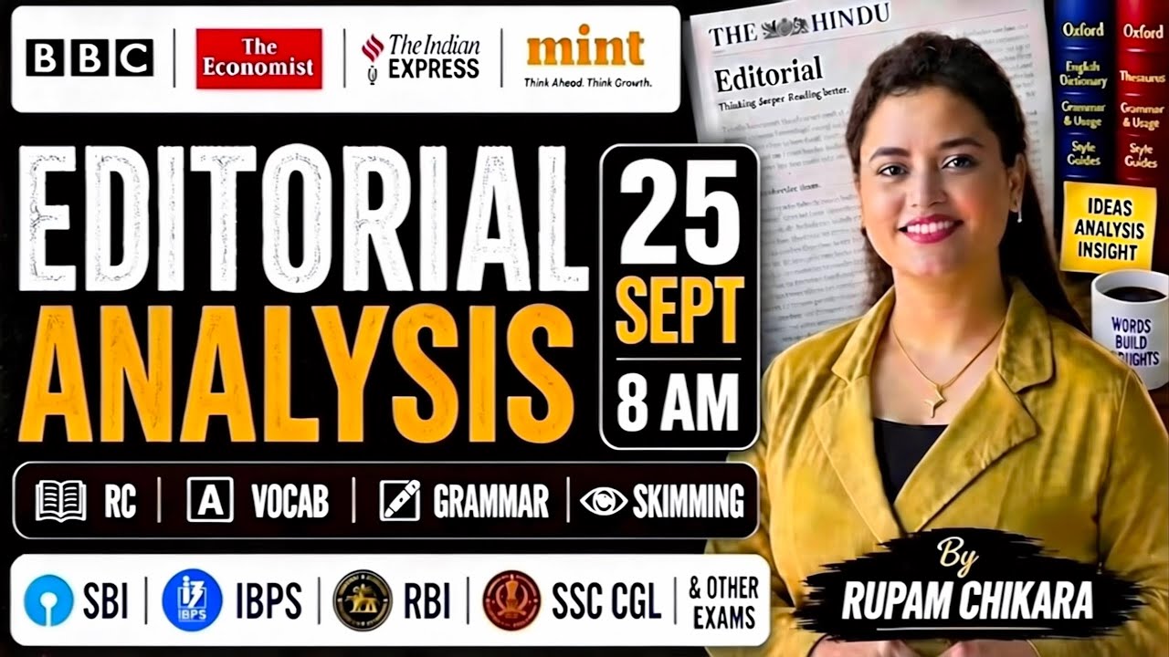 Hindu Editorial Analysis | 25 SEPT 2026 | RC, Vocab, Skimming, Descriptive | Rupam Chikara Ma'am