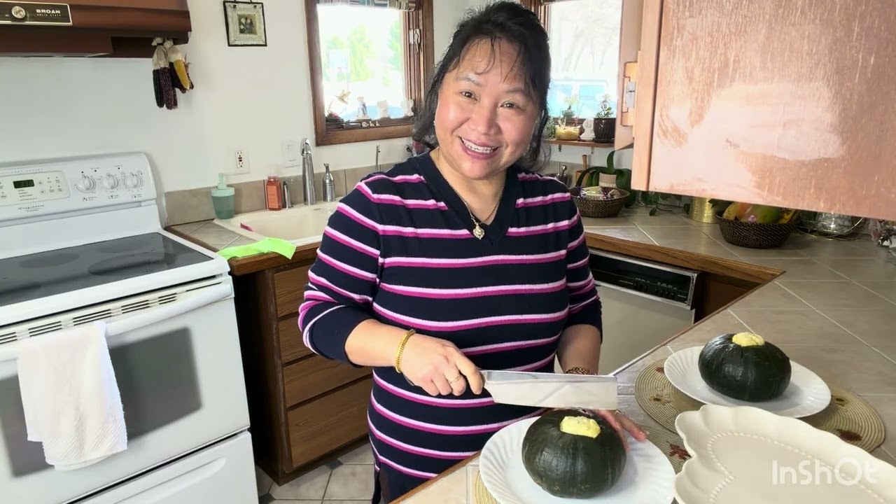 Eggs custard in pumpkin for desserts- Taub cub nrog qe. 03/19/2026