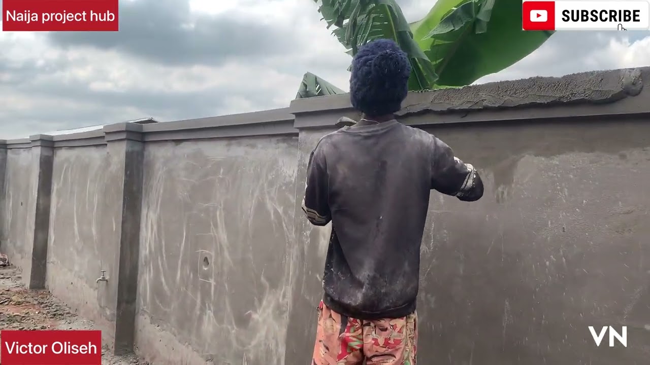 #Cement & #Sand used for the #plastering and #artwork for a 50 by 100 fence in #Benin #City