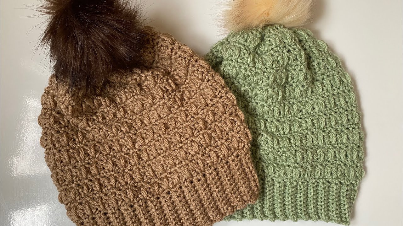 Bonnet au crochet (mixed cluster stitch)