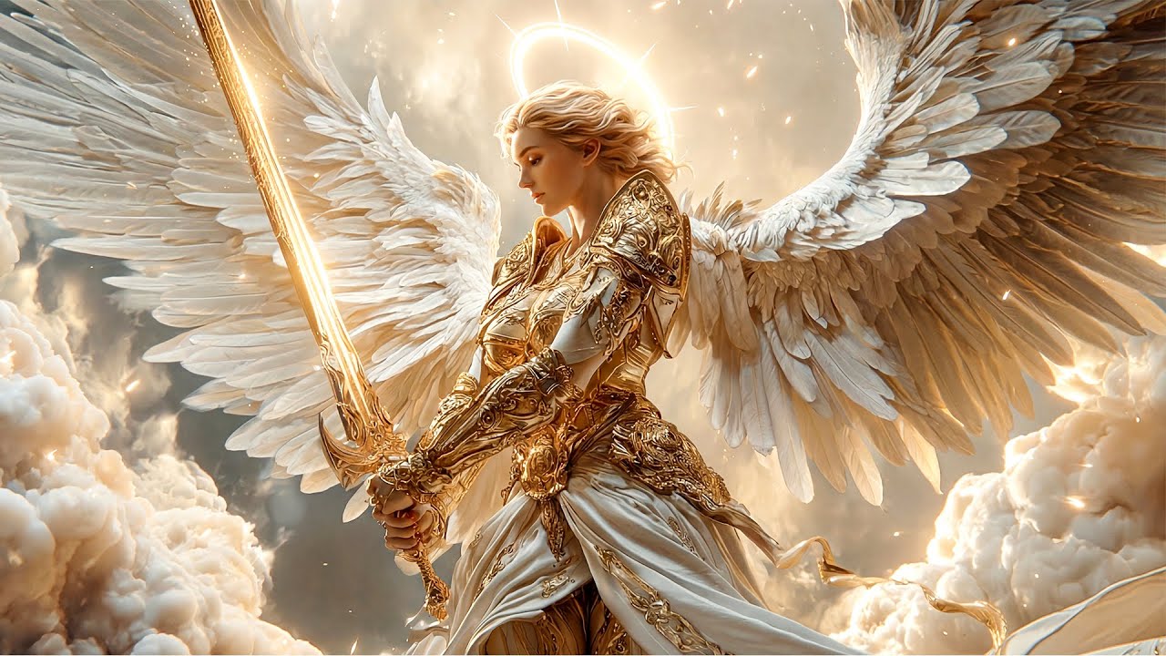 Warrior Angel: Embodying Light and Strength in Battle | Divine Architecture and Heavenly Palaces