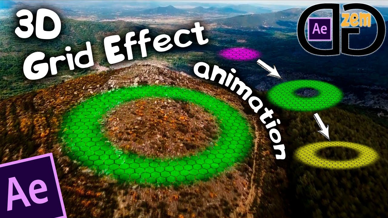 After Effects Tutorial - Создание и Анимация 3D сетки в ВИДЕО