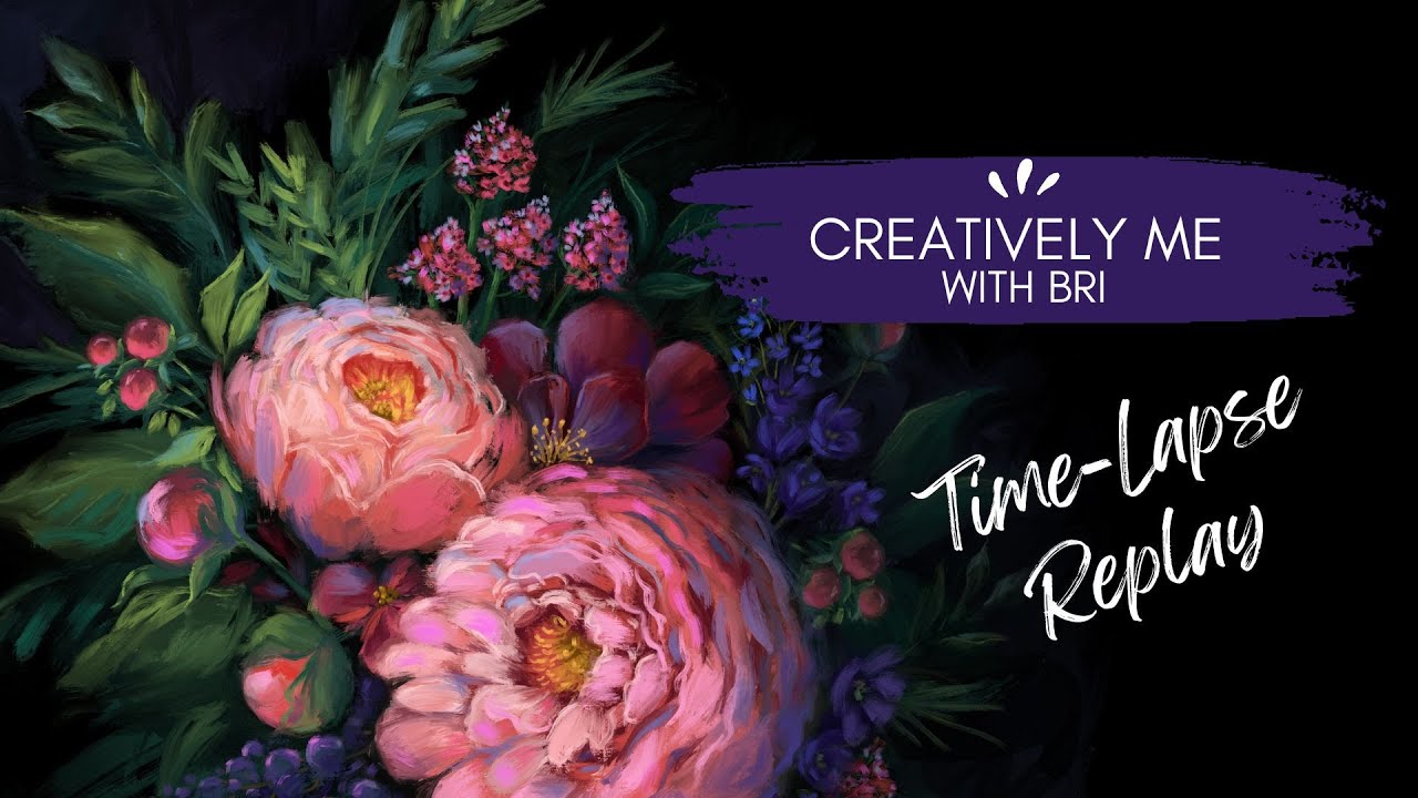 PROCREATE Digital Art Floral Oil Painting Time-lapse Replay