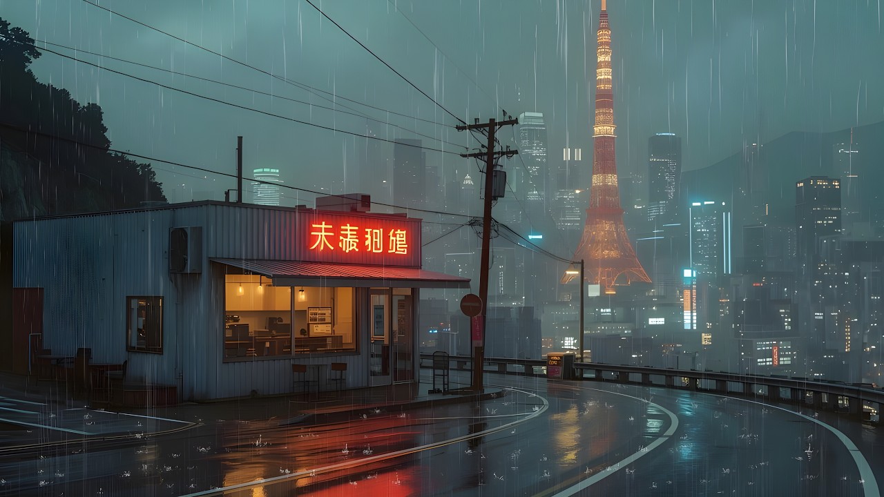 A Soft Rainy Evening in an 80s Tokyo Café 🌙 Lofi Beats for Focus & Work