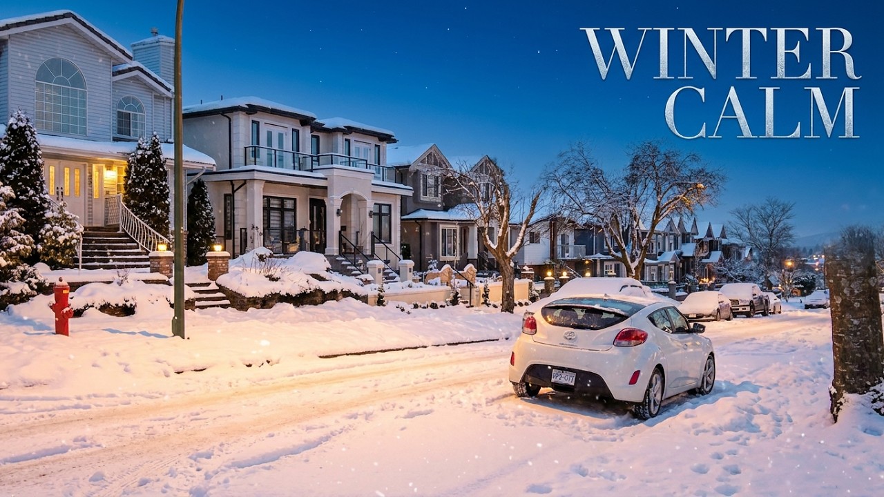 ❄️❄️ Snow Walk with Footstep Cracking Sounds in Quiet Residential Neighbourhood in Canada