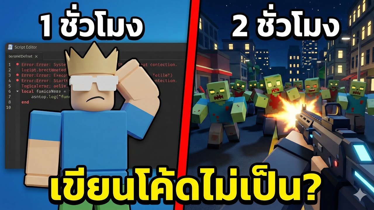 ผมใช้ AI สร้างเกมยิงซอมบี้ Roblox ใน 2 ชั่วโมง... จะรอดหรือไม่รอด?