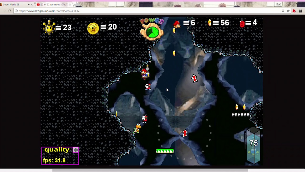 Super Mario 63 - Excavating the 8 Red Coins (Sprite 4 of Hazy Maze Cave)