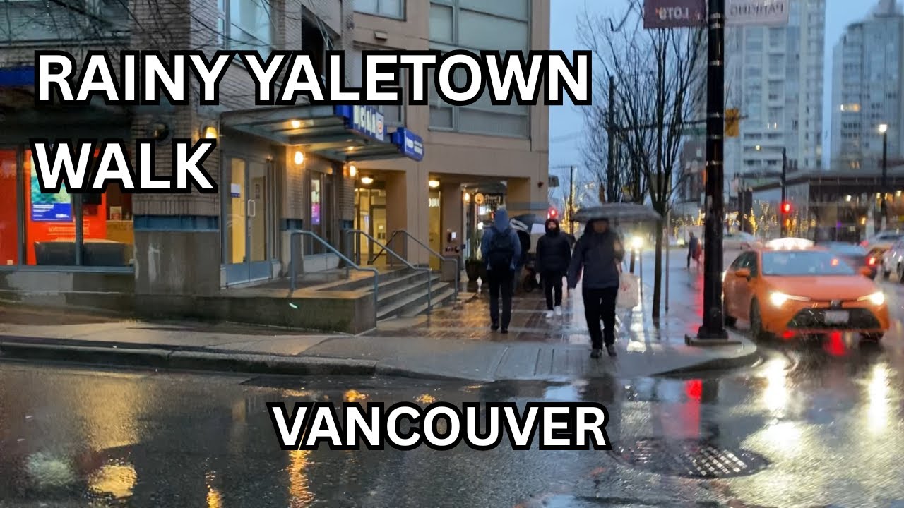 Rainy Day Walk in Yaletown Vancouver | Cozy Restaurant Area & City Ambiance ☔️
