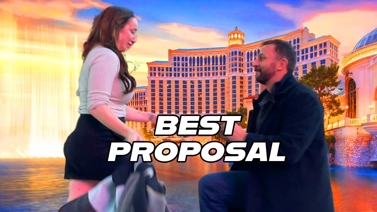 BEST FLASH MOB PROPOSAL EVER!!! (My Opinion) Bellagio Fountains ⛲️
