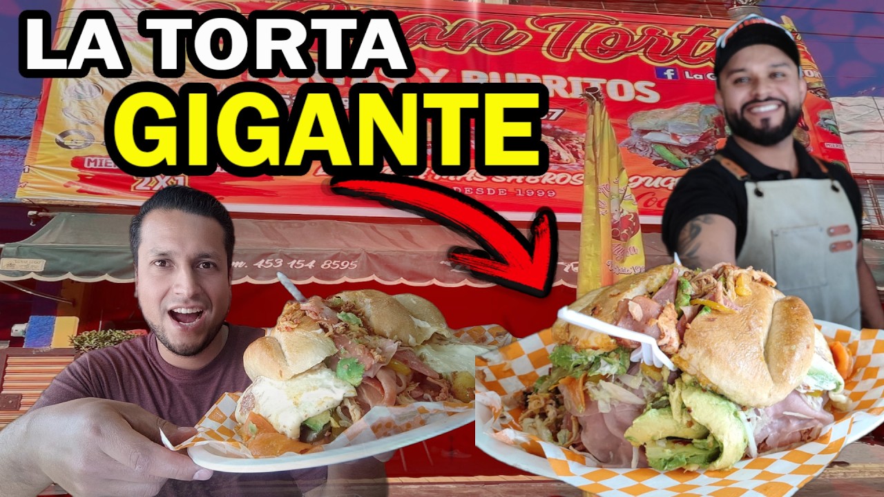 Probando LA TORTA Y EL BURRITO MÁS GRANDE DE ZACAPU MICHOACÁN 11 Ingredientes El Récord Del Pueblo🌯🌮