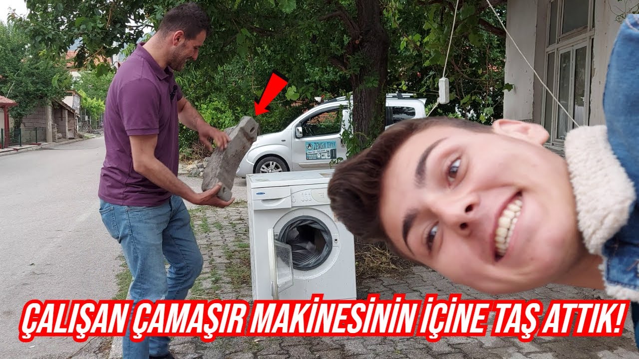 31BİN ABONEYE ÖZEL SON HIZDA ÇALIŞAN ÇAMAŞIR MAKİNESİNE TAŞ ATTIK BAKIN NE OLDU!