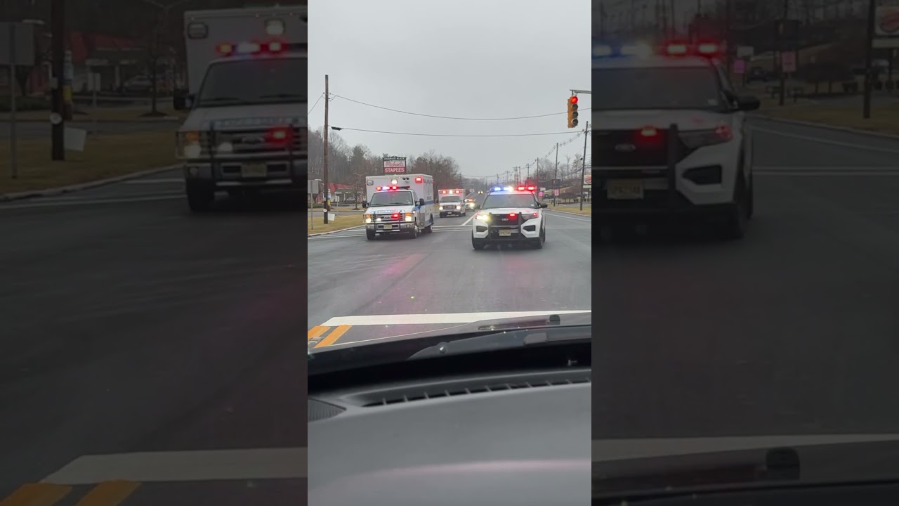3 NJ troopers escorting high point ems and saint Claire&rsquo;s to Newton hospital