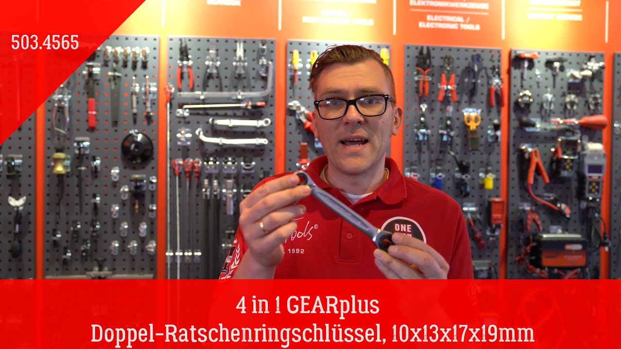 KS TOOLS 503.4565 4 in 1 GEARplus umschaltbar Doppel-Ratschenringschl&uuml;ssel 10x13x17x19mm