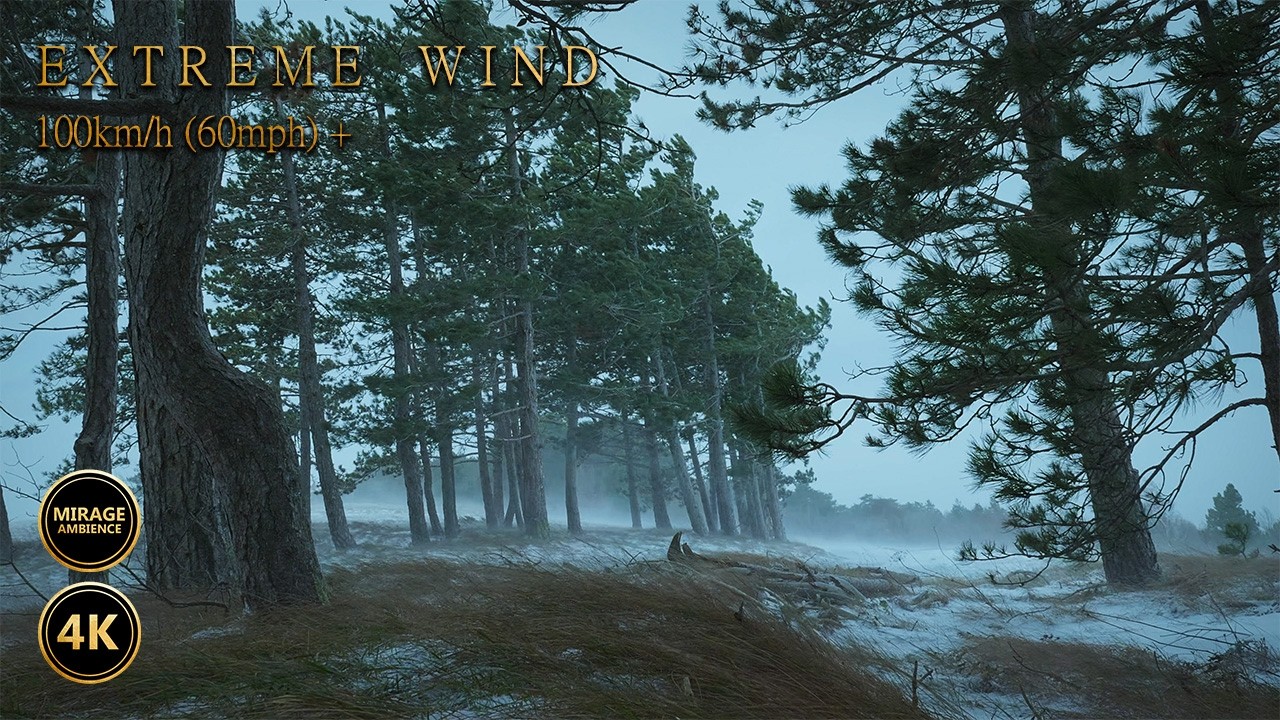 Extreme Wind Battering The Landscape | Real Life Winter Ambience for Sleeping and Relaxation