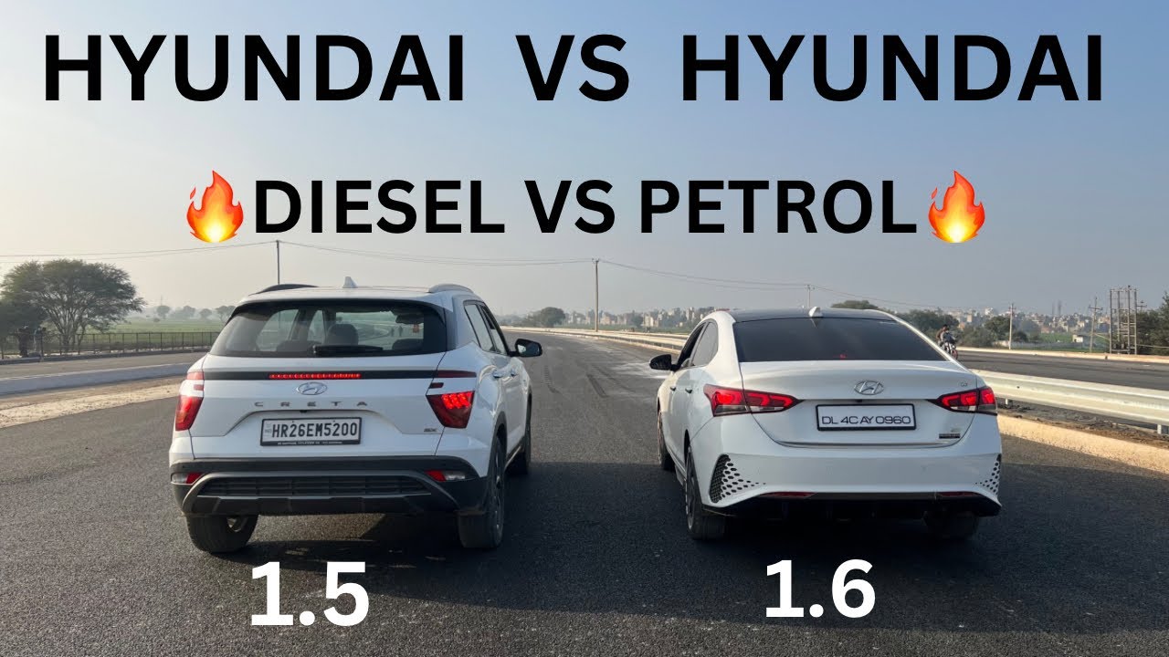 CRETA DIESEL VS VERNA PETROL DRAG RACE🔥🔥