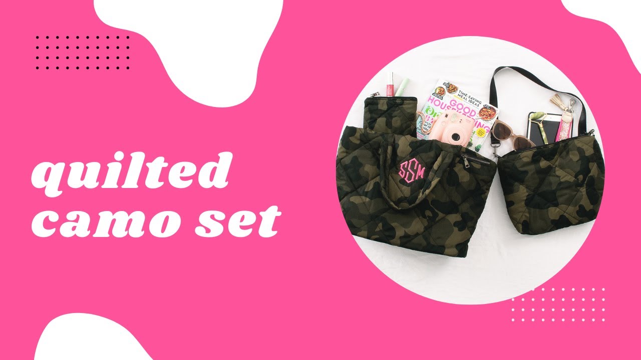 Quilted Camo Tote Bag Set