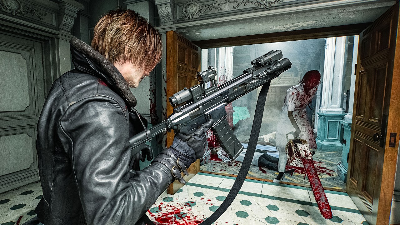 Resident Evil Requiem - Leon Brutal Combat John Wick Style Gameplay (No Damage/No Hud)