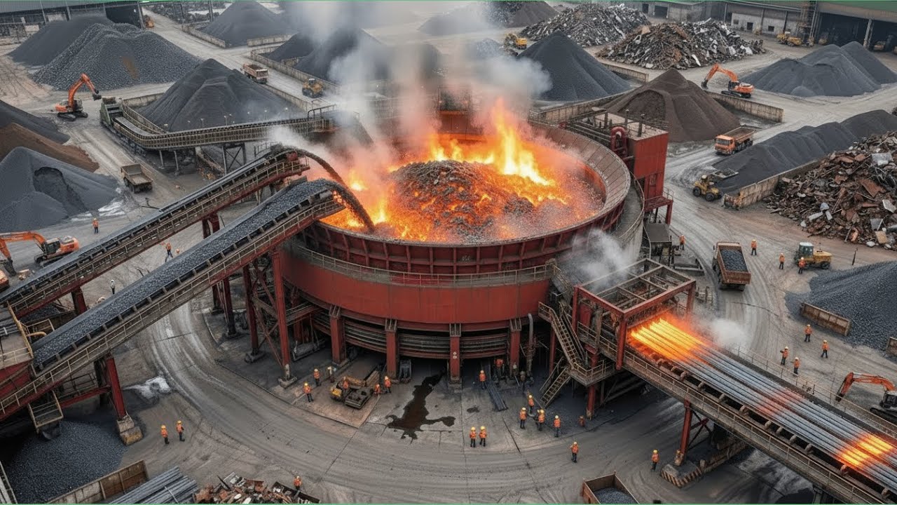Inside a steel mill - the steel and wire manufacturing process (Full process)