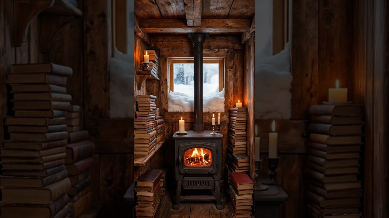 4K Fireplace Snowfall 🔥❄️ Cozy Winter Cabin Ambience | Crackling Fire ASMR for Sleep & Relaxation