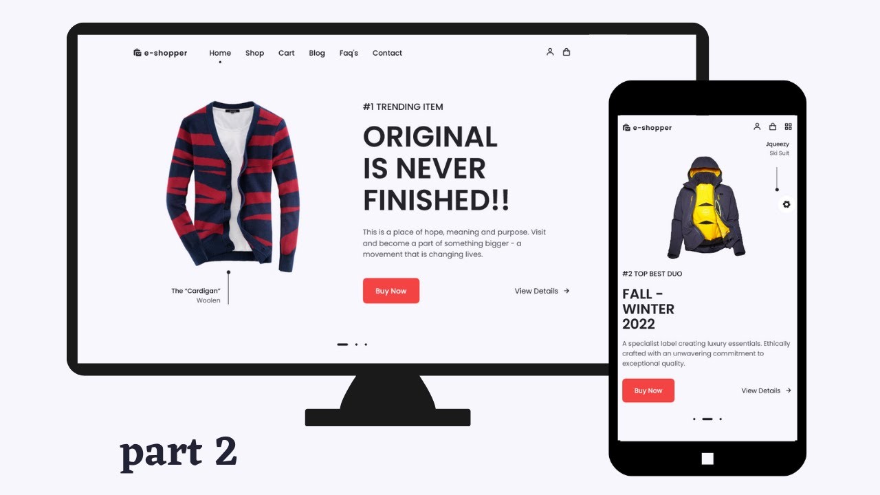 Create a Responsive Multi Page ECOMMERCE Website Design using HTML CSS and JavaScript