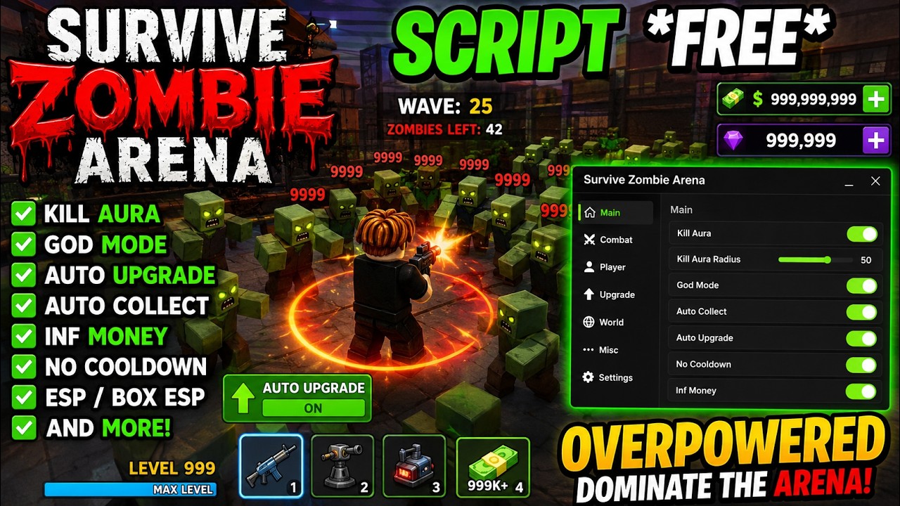 [UPD] Survive the Zombie Apocalypse SCRIPT *keyless* - Auto Drag, Auto Farm, God Mode - Windows